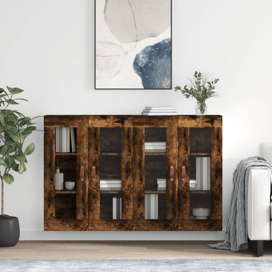 vidaXL Wall Mounted Cabinets 2 pcs Smoked Oak Engineered Wood