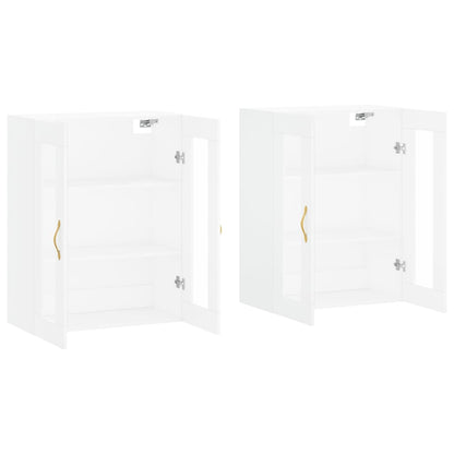 vidaXL Wall Mounted Cabinets 2 pcs White Engineered Wood