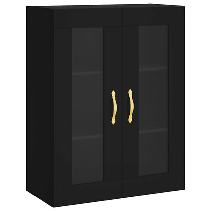 vidaXL Wall Mounted Cabinets 2 pcs Black Engineered Wood