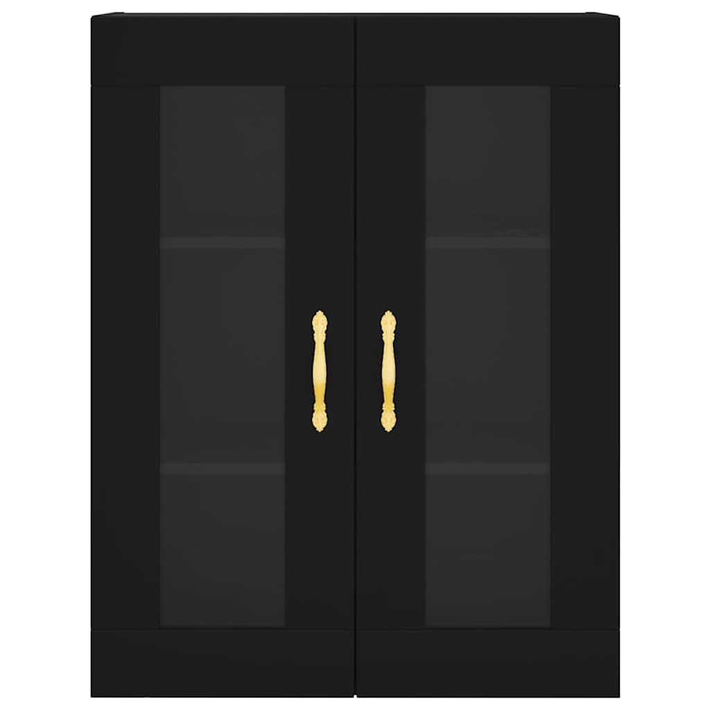 vidaXL Wall Mounted Cabinets 2 pcs Black Engineered Wood