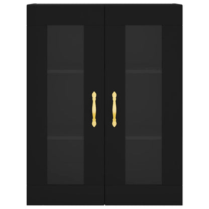 vidaXL Wall Mounted Cabinets 2 pcs Black Engineered Wood
