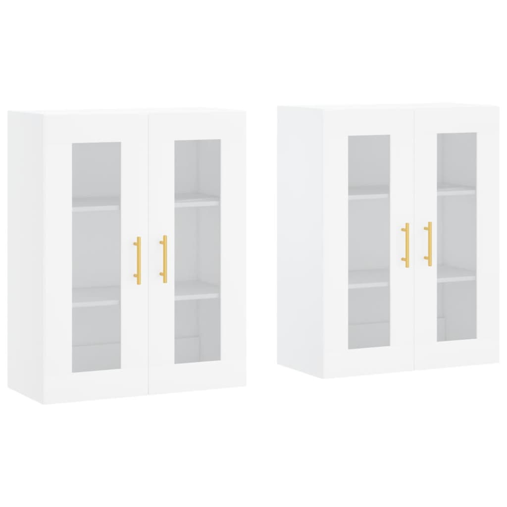 vidaXL Wall Mounted Cabinets 2 pcs White Engineered Wood