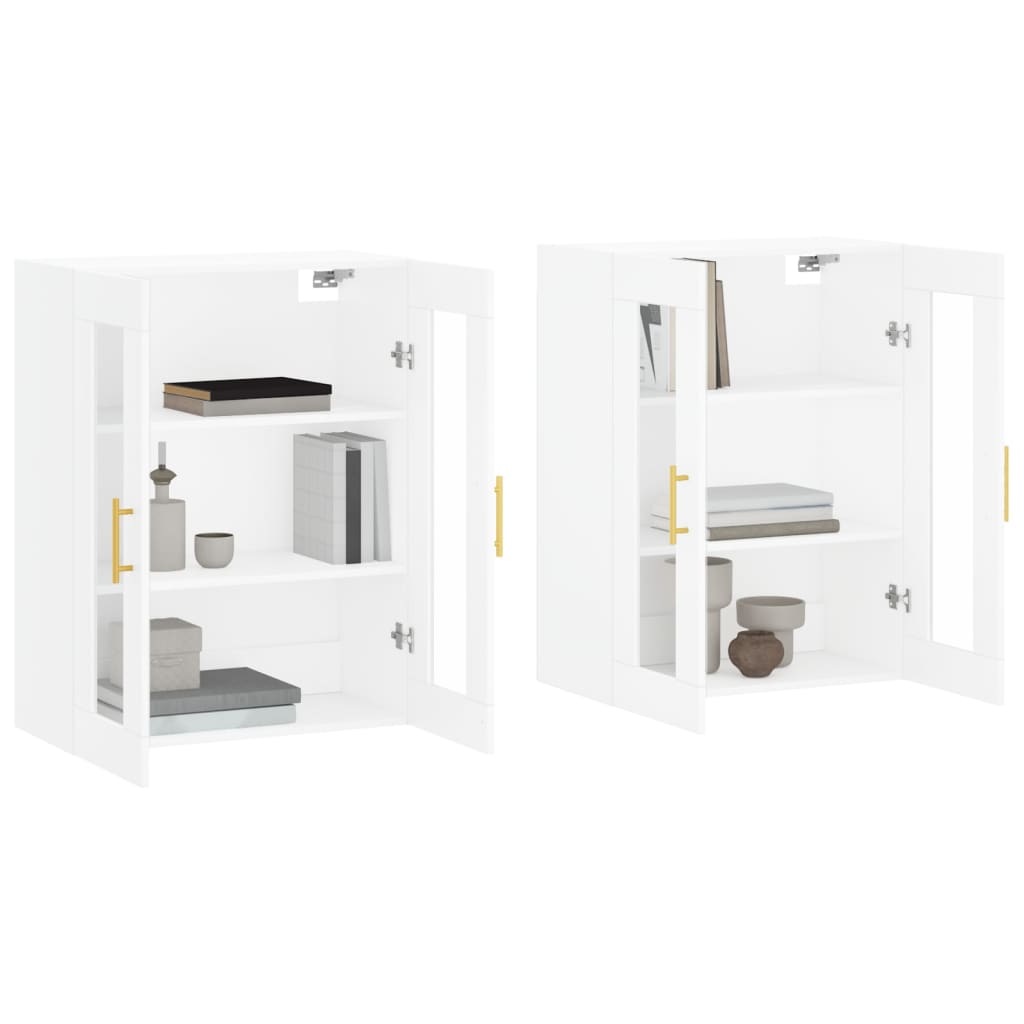 vidaXL Wall Mounted Cabinets 2 pcs White Engineered Wood