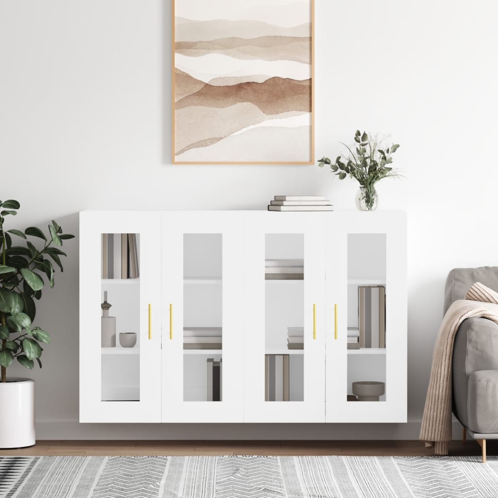 vidaXL Wall Mounted Cabinets 2 pcs White Engineered Wood