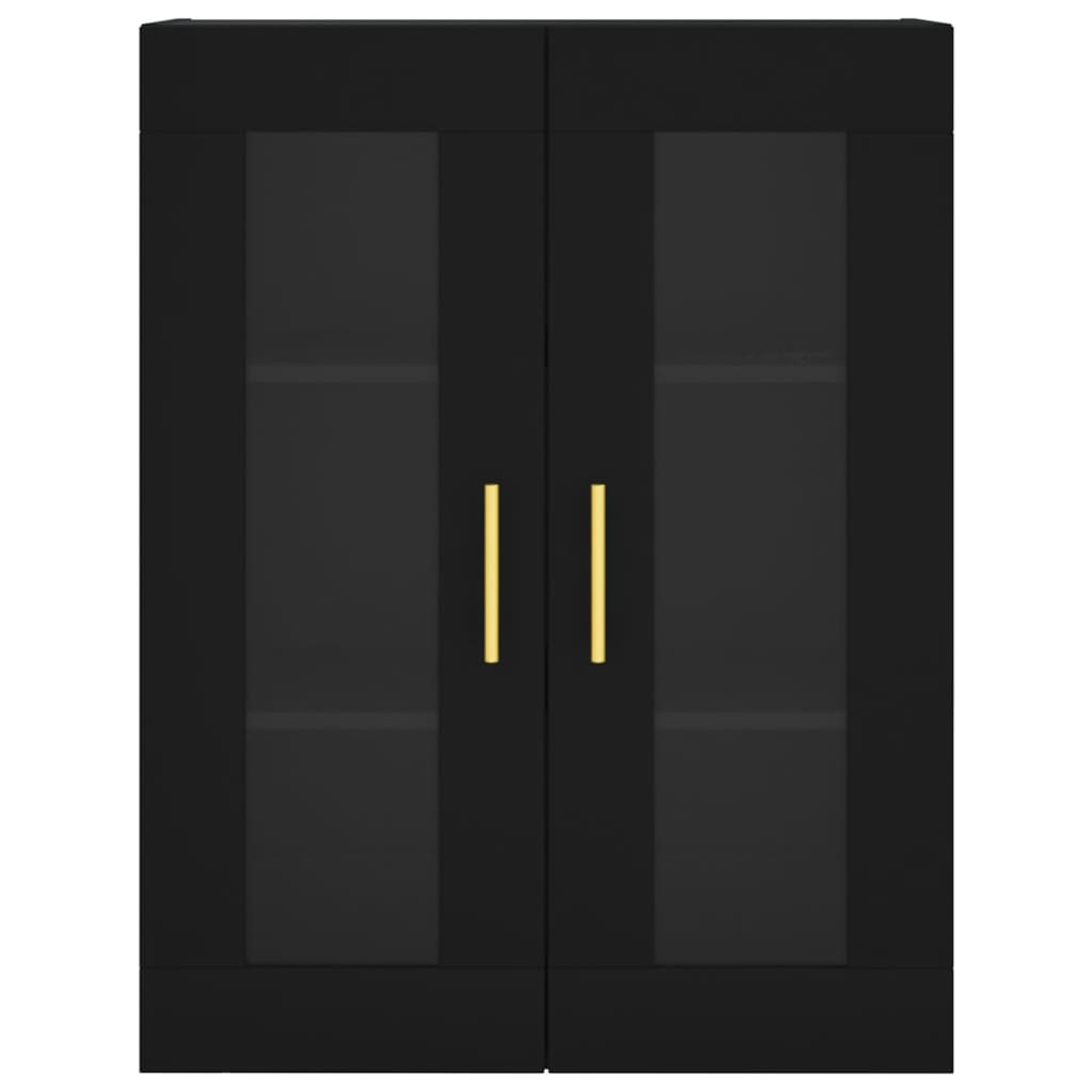 vidaXL Wall Mounted Cabinets 2 pcs Black Engineered Wood