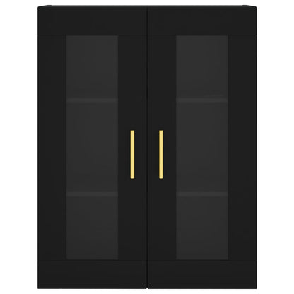 vidaXL Wall Mounted Cabinets 2 pcs Black Engineered Wood