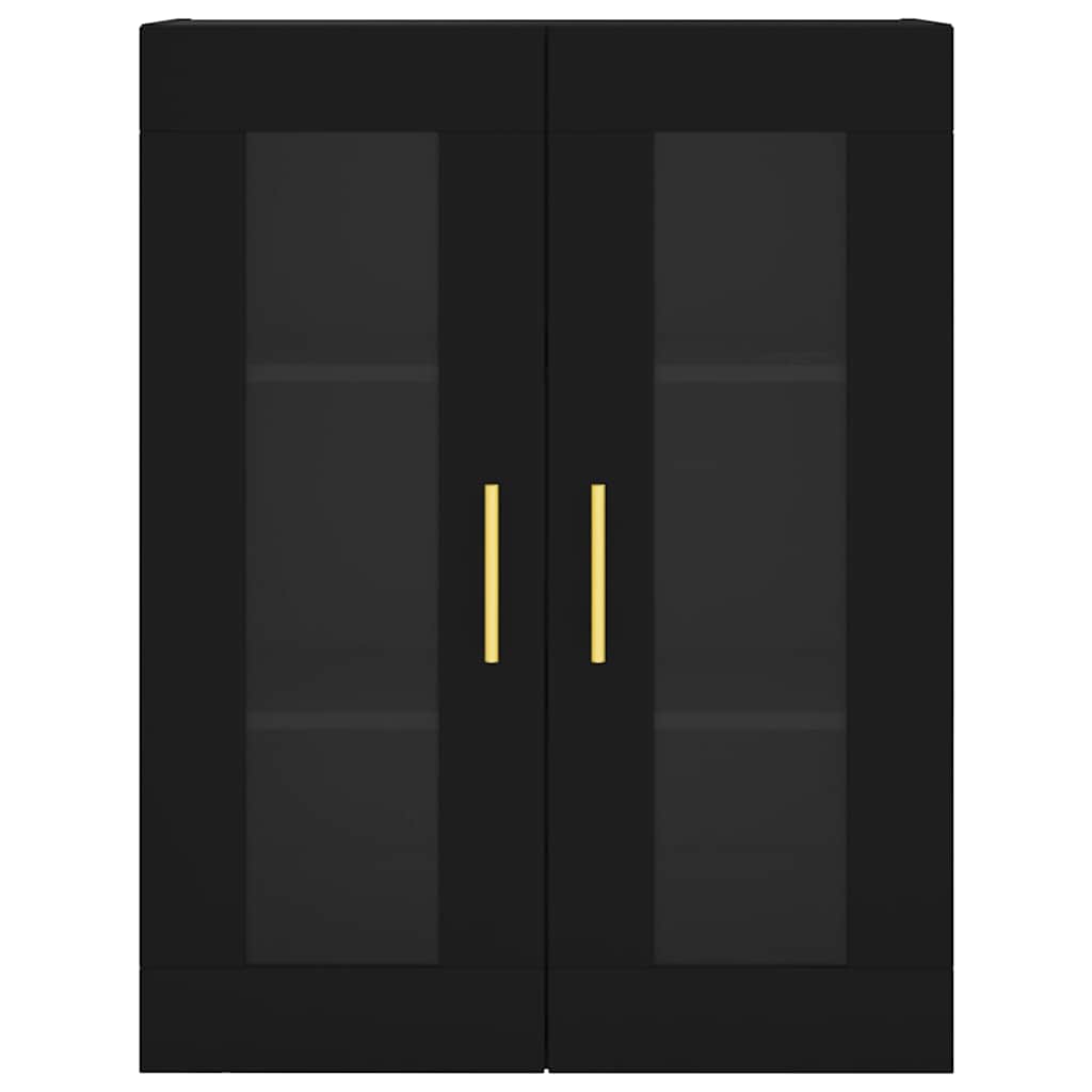 vidaXL Wall Mounted Cabinets 2 pcs Black Engineered Wood