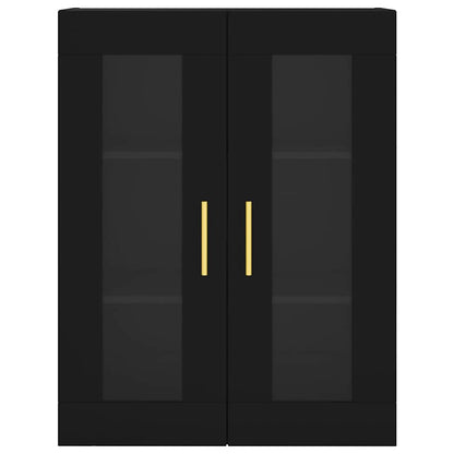 vidaXL Wall Mounted Cabinets 2 pcs Black Engineered Wood