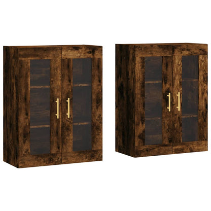 vidaXL Wall Mounted Cabinets 2 pcs Smoked Oak Engineered Wood
