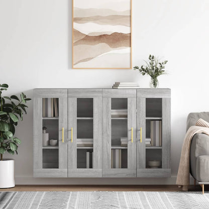 vidaXL Wall Mounted Cabinets 2 pcs Grey Sonoma Engineered Wood
