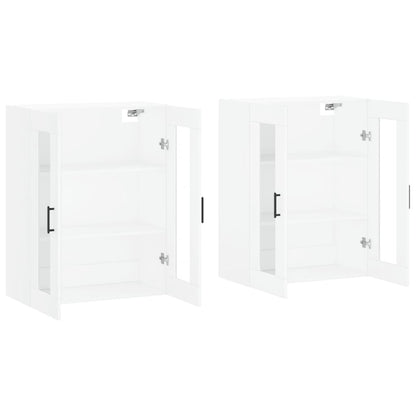 vidaXL Wall Mounted Cabinets 2 pcs White Engineered Wood