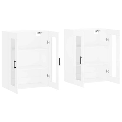 vidaXL Wall Mounted Cabinets 2 pcs White Engineered Wood