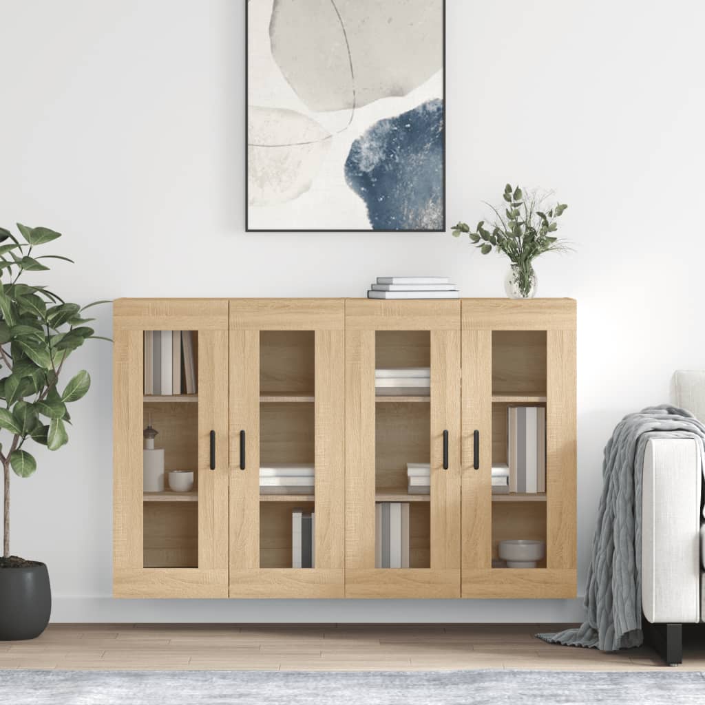 vidaXL Wall Mounted Cabinets 2 pcs Sonoma Oak Engineered Wood