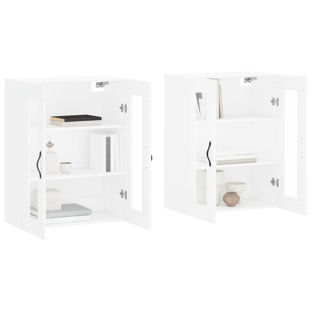 vidaXL Wall Mounted Cabinets 2 pcs White Engineered Wood