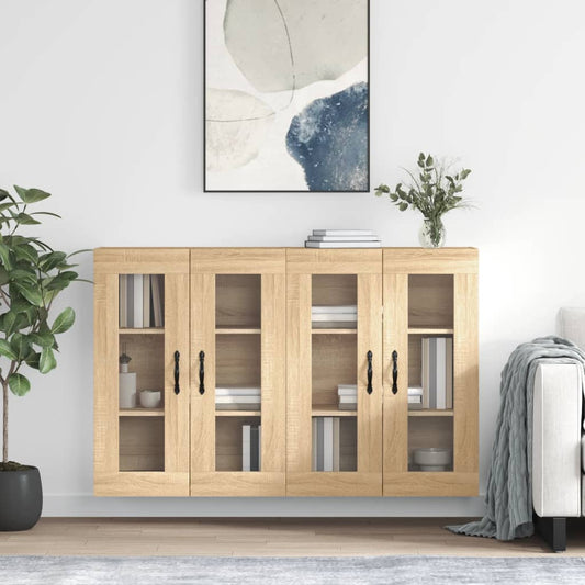 vidaXL Wall Mounted Cabinets 2 pcs Sonoma Oak Engineered Wood