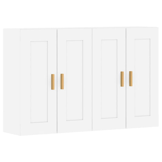 vidaXL Wall Mounted Cabinets 2 pcs White Engineered Wood