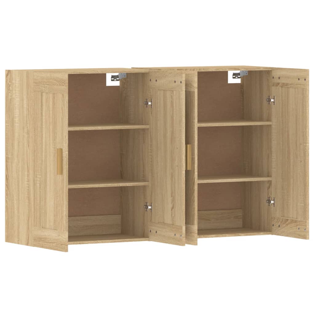 vidaXL Wall Mounted Cabinets 2 pcs Sonoma Oak Engineered Wood