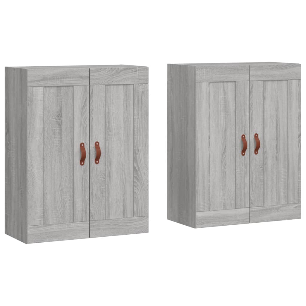vidaXL Wall Mounted Cabinets 2 pcs Grey Sonoma Engineered Wood