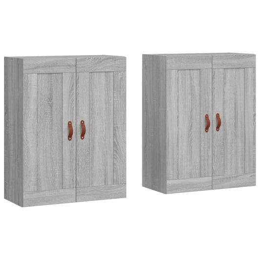 vidaXL Wall Mounted Cabinets 2 pcs Grey Sonoma Engineered Wood