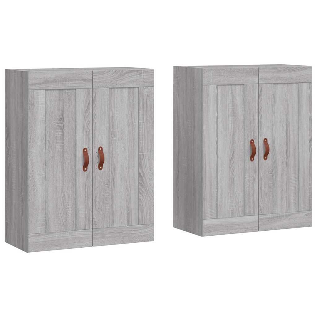 vidaXL Wall Mounted Cabinets 2 pcs Grey Sonoma Engineered Wood