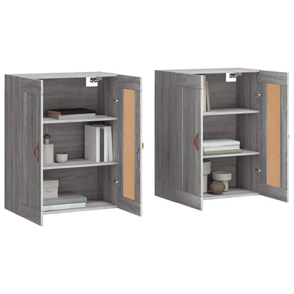 vidaXL Wall Mounted Cabinets 2 pcs Grey Sonoma Engineered Wood