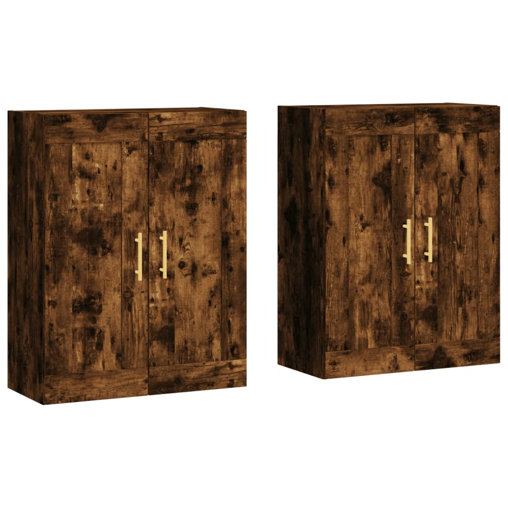 vidaXL Wall Mounted Cabinets 2 pcs Smoked Oak Engineered Wood