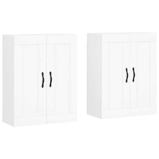 vidaXL Wall Mounted Cabinets 2 pcs White Engineered Wood