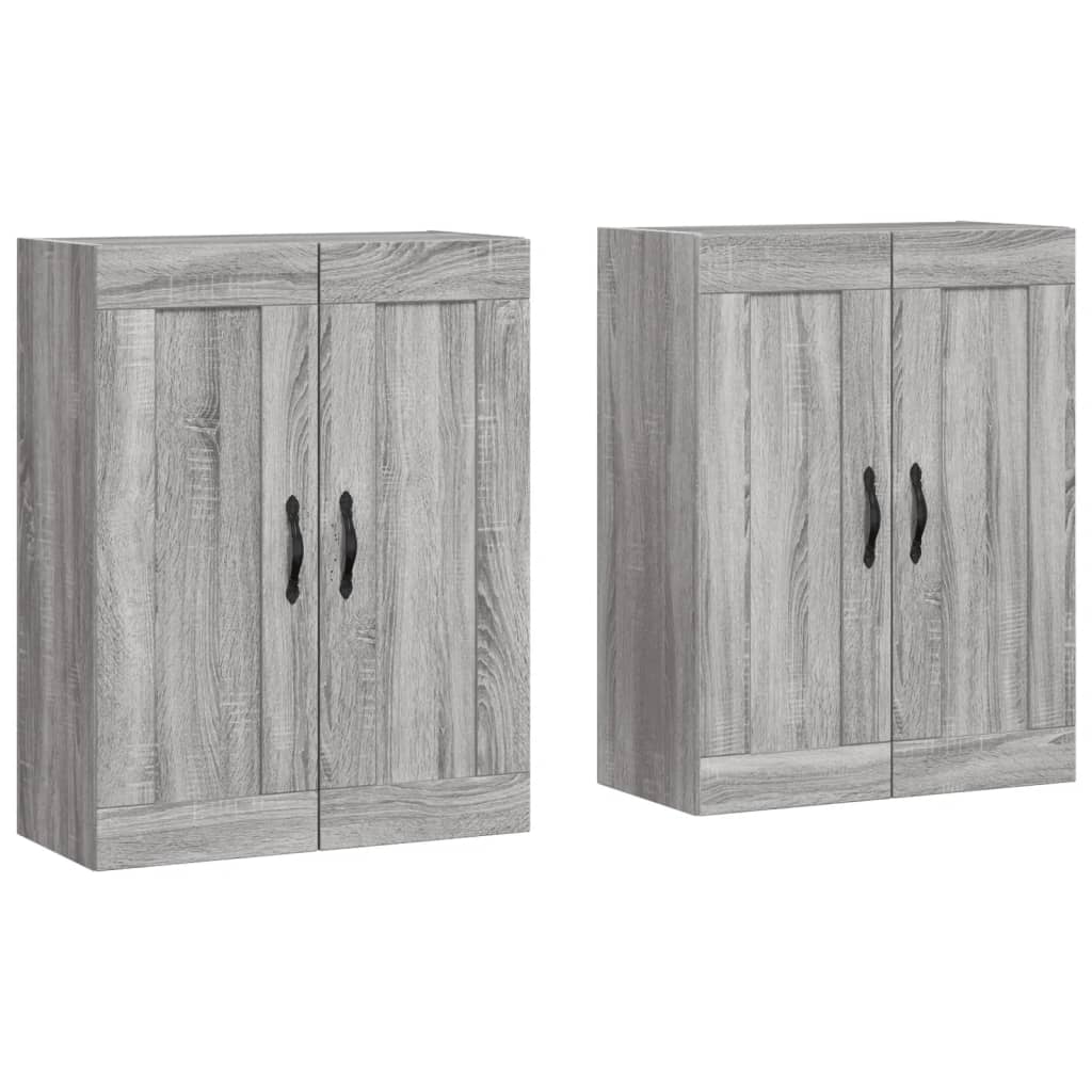 vidaXL Wall Mounted Cabinets 2 pcs Grey Sonoma Engineered Wood