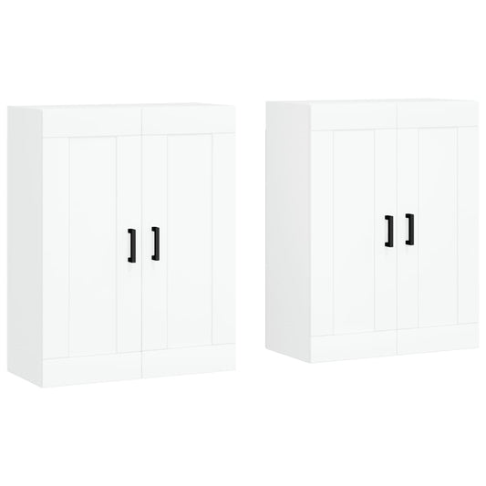 vidaXL Wall Mounted Cabinets 2 pcs White Engineered Wood