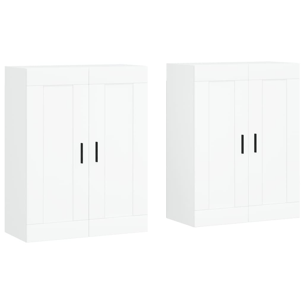 vidaXL Wall Mounted Cabinets 2 pcs White Engineered Wood