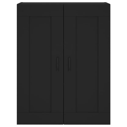 vidaXL Wall Mounted Cabinets 2 pcs Black Engineered Wood