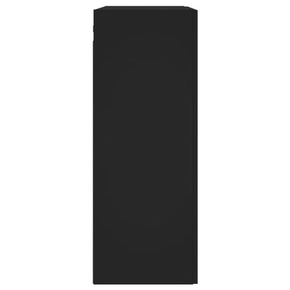 vidaXL Wall Mounted Cabinets 2 pcs Black Engineered Wood