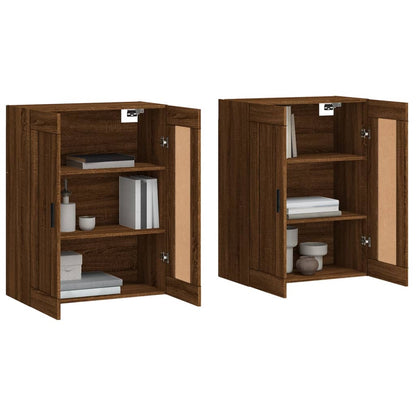 vidaXL Wall Mounted Cabinets 2 pcs Brown Oak Engineered Wood