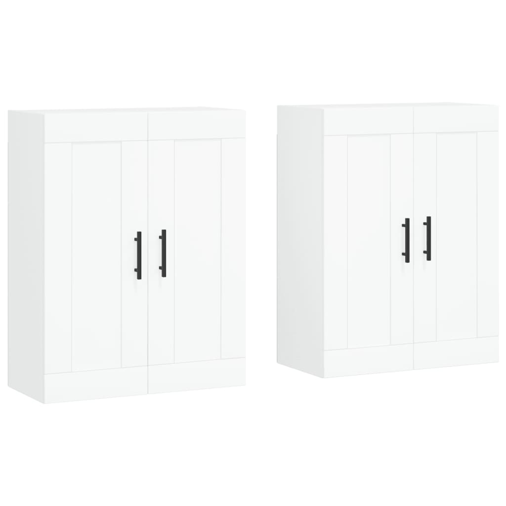 vidaXL Wall Mounted Cabinets 2 pcs White Engineered Wood