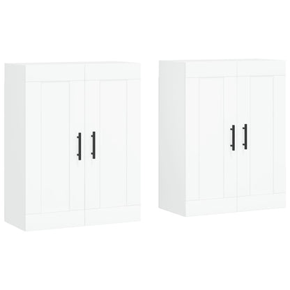 vidaXL Wall Mounted Cabinets 2 pcs White Engineered Wood