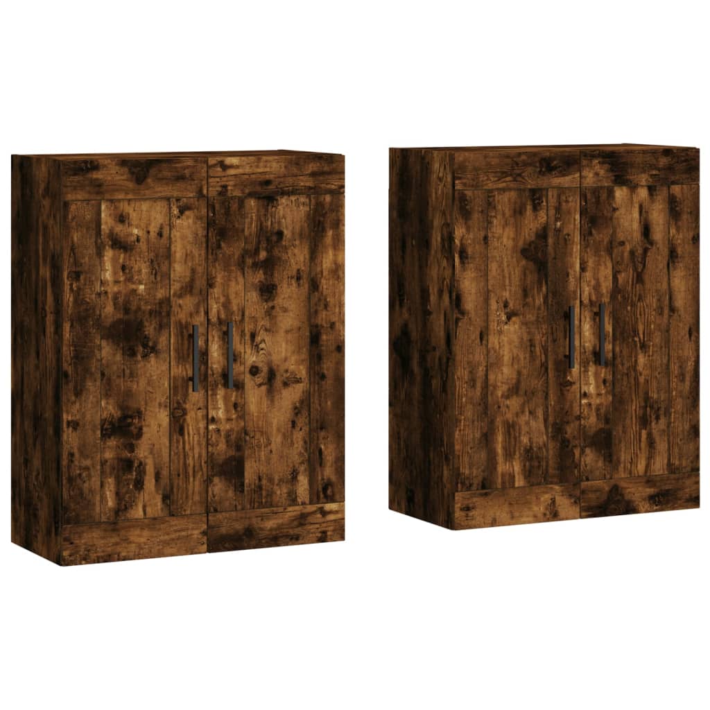 vidaXL Wall Mounted Cabinets 2 pcs Smoked Oak Engineered Wood
