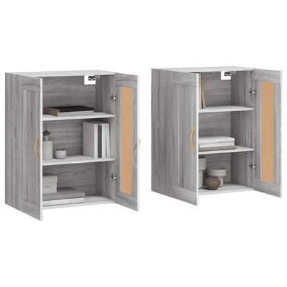 vidaXL Wall Mounted Cabinets 2 pcs Grey Sonoma Engineered Wood