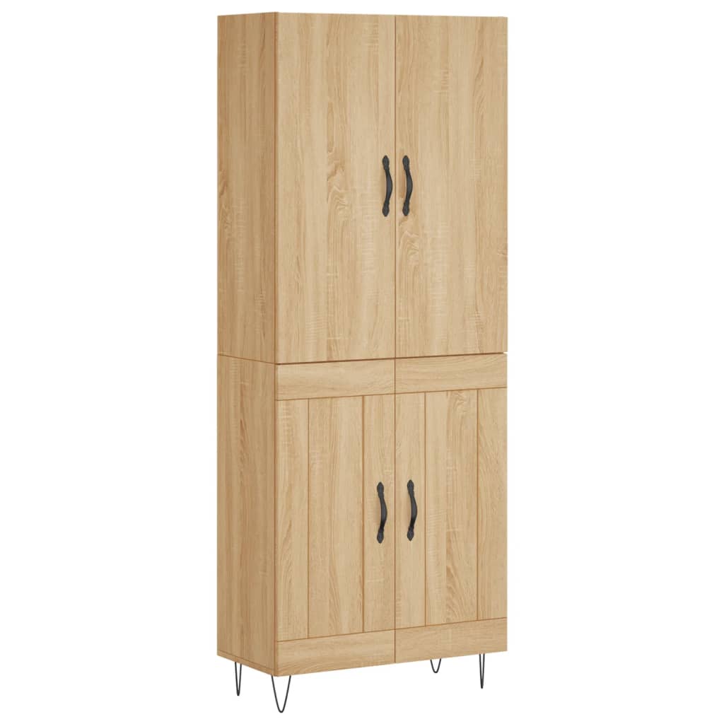 vidaXL Highboard Sonoma Oak 69.5x34x180 cm Engineered Wood