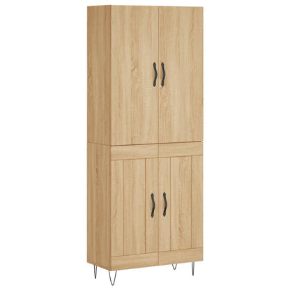 vidaXL Highboard Sonoma Oak 69,5x34x180 cm Engineered Wood