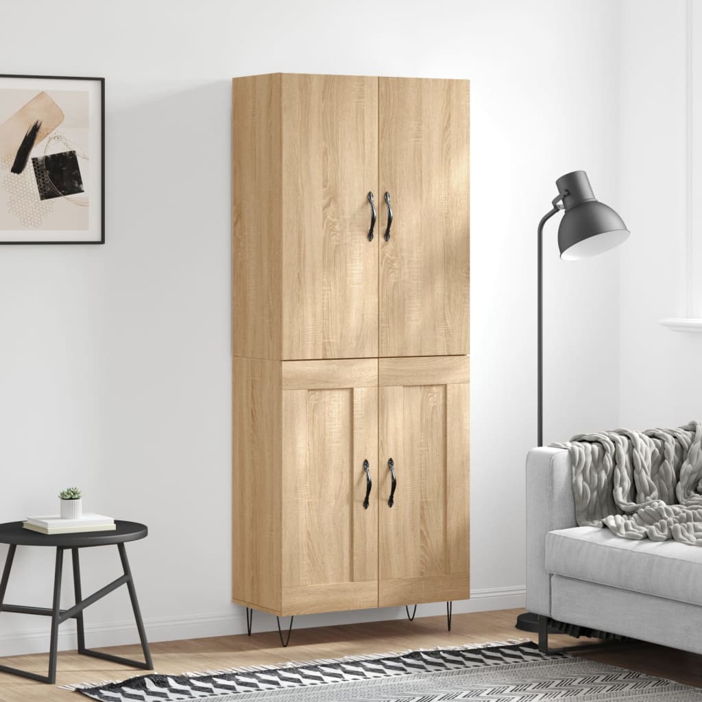 vidaXL Highboard Sonoma Oak 69,5x34x180 cm Engineered Wood