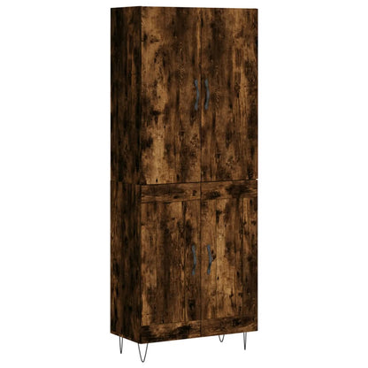 vidaXL Highboard Smoked Oak 69.5x34x180 cm Engineered Wood