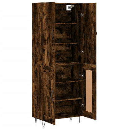 vidaXL Highboard Smoked Oak 69.5x34x180 cm Engineered Wood
