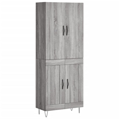 vidaXL Highboard Grey Sonoma 69,5x34x180 cm Engineered Wood