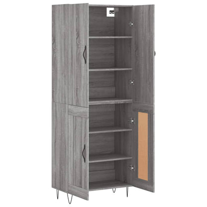 vidaXL Highboard Grey Sonoma 69,5x34x180 cm Engineered Wood