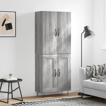 vidaXL Highboard Grey Sonoma 69.5x34x180 cm Engineered Wood