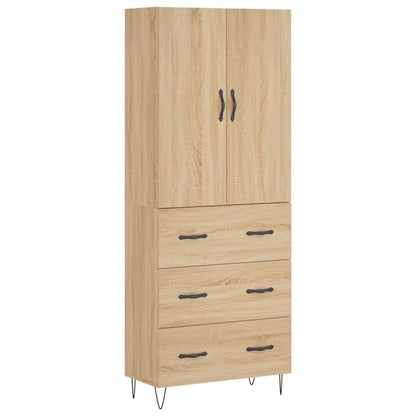 vidaXL Highboard Sonoma Oak 69.5x34x180 cm Engineered Wood