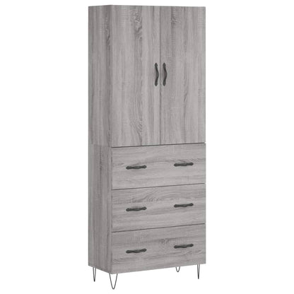 vidaXL Highboard Grey Sonoma 69,5x34x180 cm Engineered Wood
