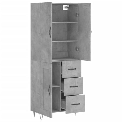 vidaXL Highboard Concrete Grey 69,5x34x180 cm Engineered Wood