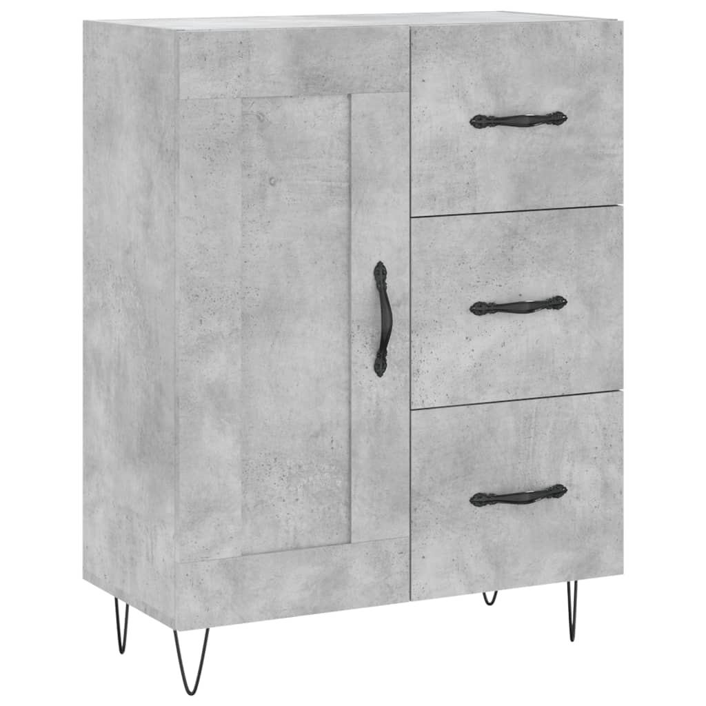 vidaXL Highboard Concrete Grey 69,5x34x180 cm Engineered Wood