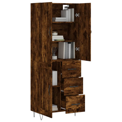 vidaXL Highboard Smoked Oak 69,5x34x180 cm Engineered Wood